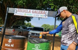 ‘Recicla, Galera’ em Apuí destina mais de meia tonelada de materiais para reciclagem em dois dias de açãoIniciativa da Secretaria do Meio Ambiente (Sema) está sendo realizada na 34ª Expoap. ‘Recicla, Galera’ em Apuí destina mais de meia tonelada de materiais para reciclagem em dois dias de ação