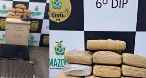 Em Manaus, Polícia Militar apreende 10 quilos de maconha no Porto São RaimundoA ação foi resultado de uma denúncia anônima, que informou que uma embarcação estaria transportando drogas no local. Em Manaus, Polícia Militar apreende 10 quilos de maconha no Porto São Raimundo