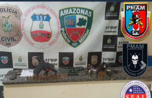 Polícia Militar recaptura foragido da justiça de Goiás com armas de fogo e muniçõesApós denúncia ao 181, a equipe foi acionada para verificar a informação de que havia um foragido da justiça de Goiás no Loteamento Nova Manaus. Polícia Militar recaptura foragido da justiça de Goiás com armas de fogo e munições