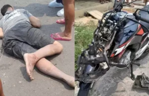 Motociclista fica ferido em acidente no cruzamento de Maués Motociclista fica ferido em acidente no cruzamento de Maués