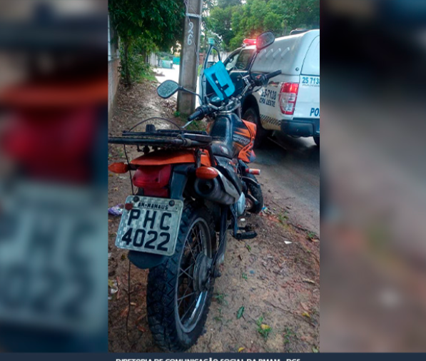 Polícia Militar recupera motocicleta roubada em Manaus