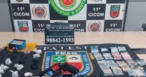 Polícia prende casal em flagrante por tráfico de drogas e porte de arma Polícia prende casal em flagrante por tráfico de drogas e porte de arma