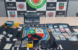 Polícia prende casal em flagrante por tráfico de drogas e porte de arma Polícia prende casal em flagrante por tráfico de drogas e porte de arma