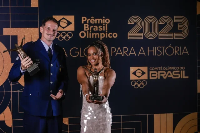 Rebeca Andrade e Marcus D'Almeida são eleitos os melhores atletas de 2023 no Prêmio Brasil Olímpico