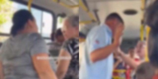 Vídeo: idosas brigam por causa de sombrinha em ônibus