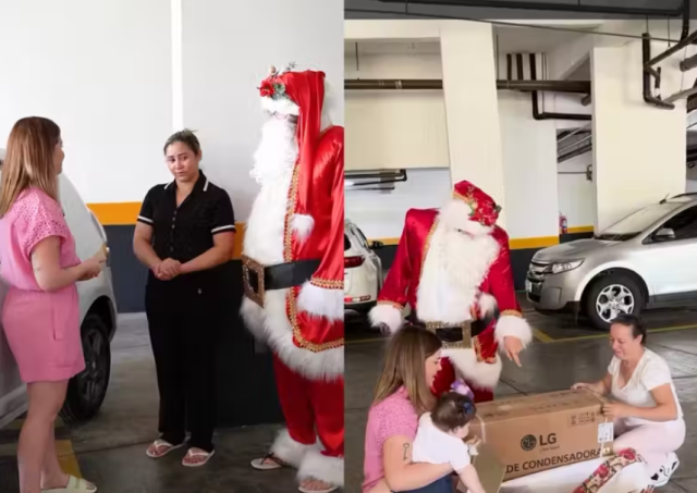 Viih Tube e Eliezer surpreendem funcionárias com presentes de Natal