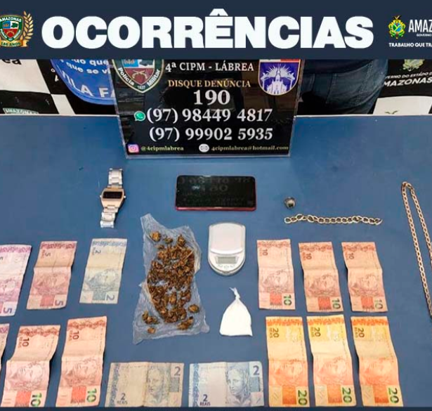 PMAM prende dois homens por tráfico de drogas em Lábrea