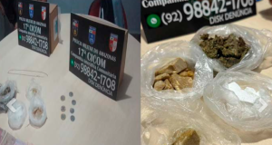 Trio é preso por tráfico de drogas em Manaus Trio é preso por tráfico de drogas em Manaus
