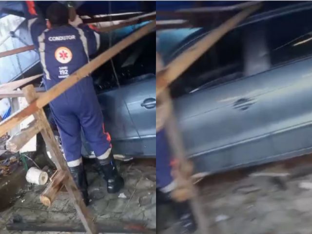 Carro desgovernado invade calçada e atropela idoso em Manaus