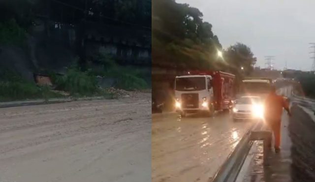Queda de proteção de barranco interdita parte da Avenida das Torres em Manaus Queda da proteção de barranco interdita parte da Avenida das Torres em Manaus