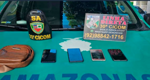 PMAM recupera quatro celulares roubados em área de mata no Jorge Teixeira PMAM recupera quatro celulares roubados em área de mata no Jorge Teixeira