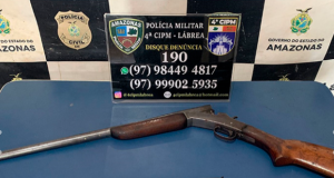 Em Lábrea, PMAM prende homem que oferecia armamento em aplicativo de mensagensCom ele os policiais militares apreenderam um rifle e uma espingarda. Em Lábrea, PMAM prende homem que oferecia armamento em aplicativo de mensagens