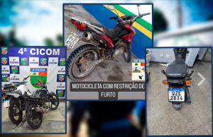 Polícia Militar recupera cinco motocicletas com restrições de furtoAs recuperações dos veículos aconteceram nas zonas leste e norte da capital. Polícia Militar recupera cinco motocicletas com restrições de furto