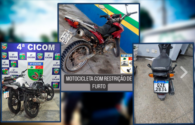 Polícia Militar recupera cinco motocicletas com restrições de furto