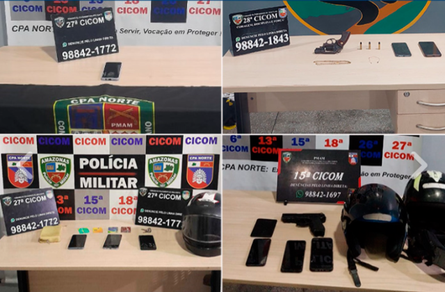 Cinco homens envolvidos em roubo são presos pela Polícia Militar do Amazonas, em Manaus Cinco homens envolvidos em roubo são presos pela Polícia Militar do Amazonas, em Manaus