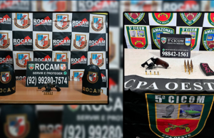 Polícia Militar prende homem, apreende arma e muniçõesCom o suspeito foram apreendidos um revólver calibre 32 e cinco munições do mesmo calibre. Polícia Militar prende homem, apreende arma e munições