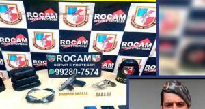 Polícia Militar prende trio com armas de fogo e quatro tabletes de drogaPMs receberam denúncia de que o entorpecente seria despachado no porto do Puraquequara. Polícia Militar prende trio com armas de fogo e quatro tabletes de droga