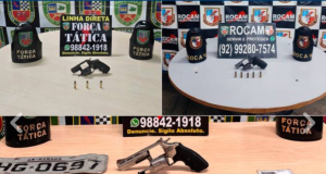 Em Manaus, Polícia Militar prende dois homens e apreende três armasOcorrências foram atendidas durante patrulhamento de rotina e denúncia. Em Manaus, Polícia Militar prende dois homens e apreende três armas
