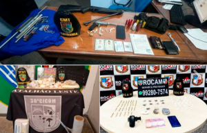 PMAM prende quatro homens e apreende dois adolescentes envolvidos com o tráfico de drogas, em ações em Manaus e ItapirangaMais de 70 porções de drogas foram apreendidas, além de armas e outros materiais. PMAM prende quatro homens e apreende dois adolescentes envolvidos com o tráfico de drogas, em ações em Manaus e Itapiranga