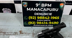 Em Manacapuru, Polícia Militar prende homem com arma de fogo e entorpecenteDenúncia apontava que o suspeito estaria transportando o armamento em uma mochila no Porto do município. Em Manacapuru, Polícia Militar prende homem com arma de fogo e entorpecente