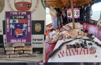 Forças de Segurança apreendem drogas, armas e mais de 358 quilos de pescado e carne de caça ilegal em Codajás Forças de Segurança apreendem drogas, armas e mais de 358 quilos de pescado e carne de caça ilegal em Codajás