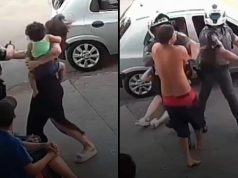 Vídeo – Mulher com bebê no colo é atingida durante ação policial em Sorocaba; caso será investigado Mulher com bebê no colo é atingida durante ação policial